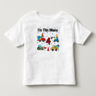 Baufahrzeuge 4. Geburtstag T - Shirt