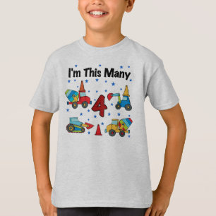 Baufahrzeuge 4. Geburtstag T - Shirt