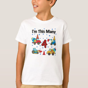 Baufahrzeuge 4. Geburtstag T - Shirt