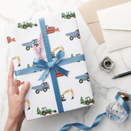 Baufahrzeuge Geburtstag Geschenkpapier