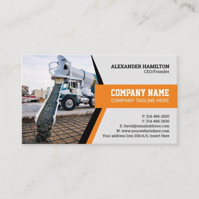 Baufirma Business Card (Beton) Visitenkarte (Vorderseite)