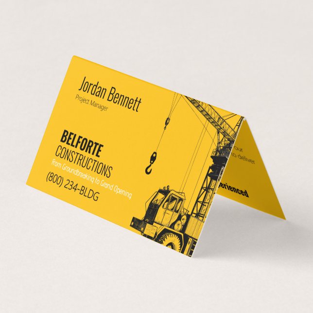 Baufirma mit fett Branding Design geklappt Visitenkarten (Vorderseite)