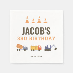 Baufördertruck Geburtstagsparty Napkins Serviette