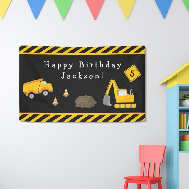 Baufreudigkeit zum Geburtstag mit Altersjunge Banner (Von Creator hochgeladen)