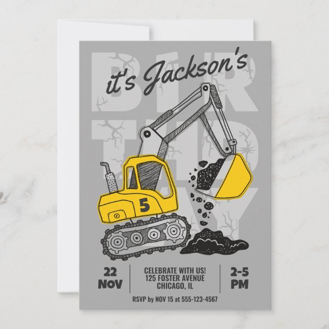 Baugeachtete Geburtstagspartei Einladung (Vorderseite)