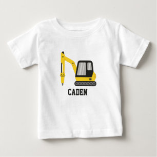 Baugelbes Gelbbagger-Breaker-Fahrzeug-Kinder Baby T-shirt