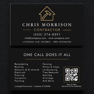 Baugesellschaft Black Gold QR Code Visitenkarte