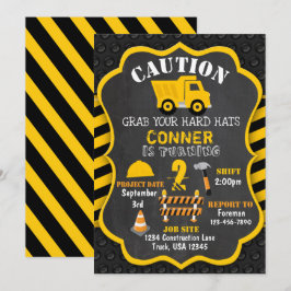 Baugewerbe Einladung zum Geburtstag | Dump Truck |