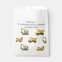 Baugewerbe, gelber Müllwagen Gunstbeutel Geschenktütchen