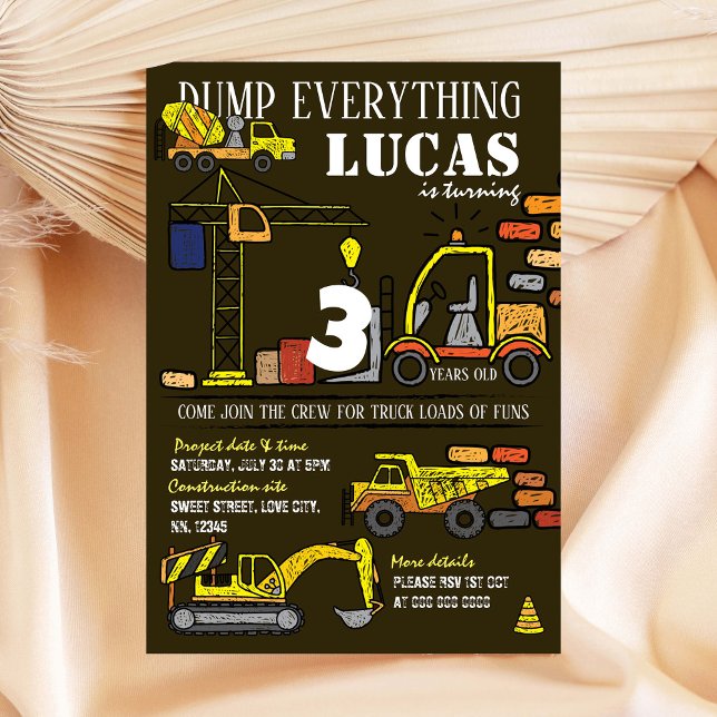 Bauhandgezeichnete Geburtstagseinladung Einladung (Von Creator hochgeladen)