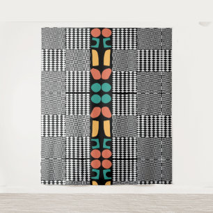 Bauhaus-Abstrakte Geometrie des mittleren Jahrhund Wandteppich