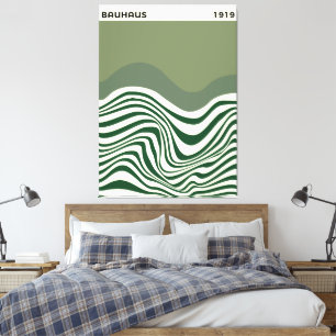 Bauhaus Abstrakte Wellen Wandkunst, Wohndekoration Leinwanddruck