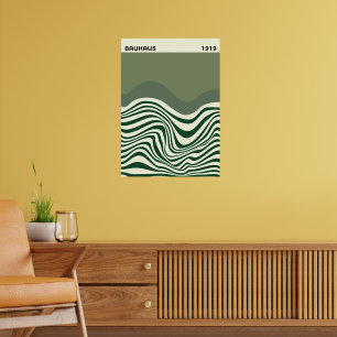 Bauhaus Abstrakte Wellen Wandkunst, Wohndekoration Poster