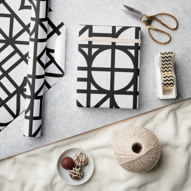 Bauhaus Abstraktes geometrisches Muster Geschenkpapier (Kunsthandwerk)