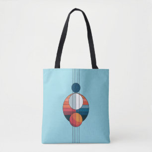 Bauhaus Art in fünf Linien und Sphären auf blau Tasche