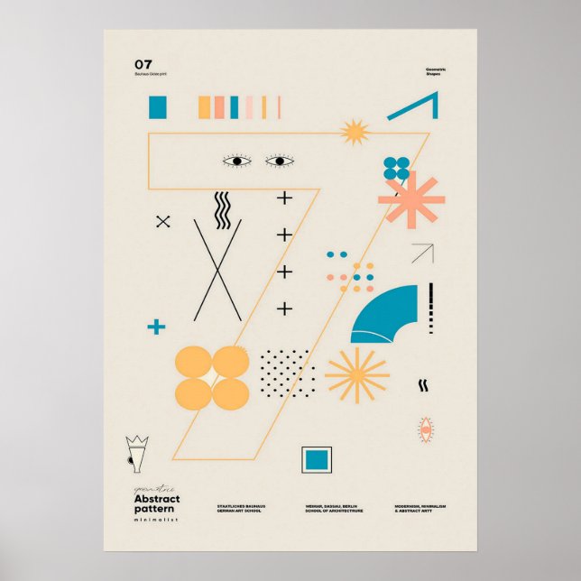 Bauhaus, Bauhaus-Design, modernes Design, geometri Poster (Vorne)