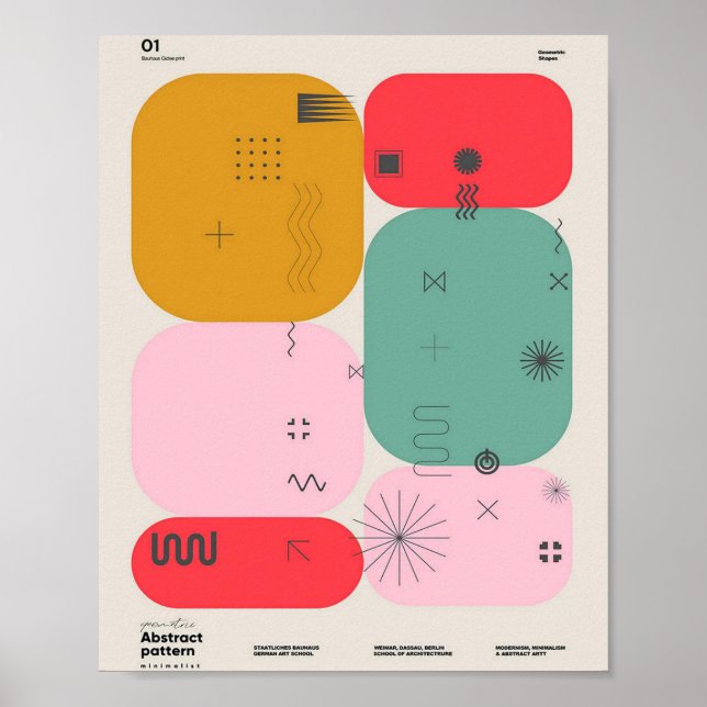 Bauhaus, Bauhaus-Design, modernes Design, geometri Poster (Vorne)