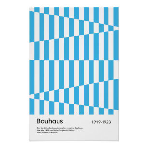 Bauhaus Blau Streifen Geometrischer Kunstdruck 192 Poster