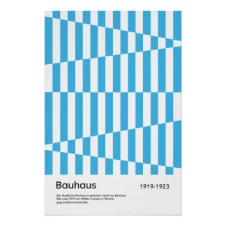 Bauhaus Blau Streifen Geometrischer Kunstdruck 192 Poster