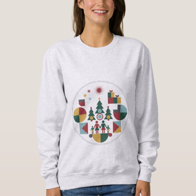 Bauhaus Christmas Family Tee - Modern Geometric  (Vorderseite)