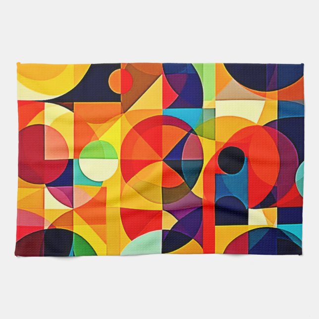 Bauhaus Color Geometry Design Geschirrtuch (Horizontal)