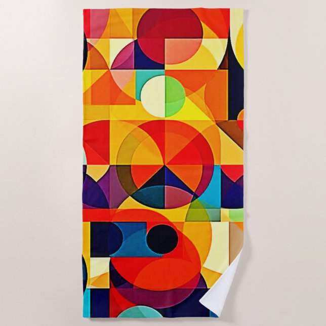 Bauhaus Color Geometry Design Strandtuch (Vorderseite)