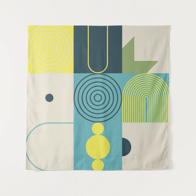 Bauhaus composition artwork made with abstract ele wandteppich (Vorderseite)