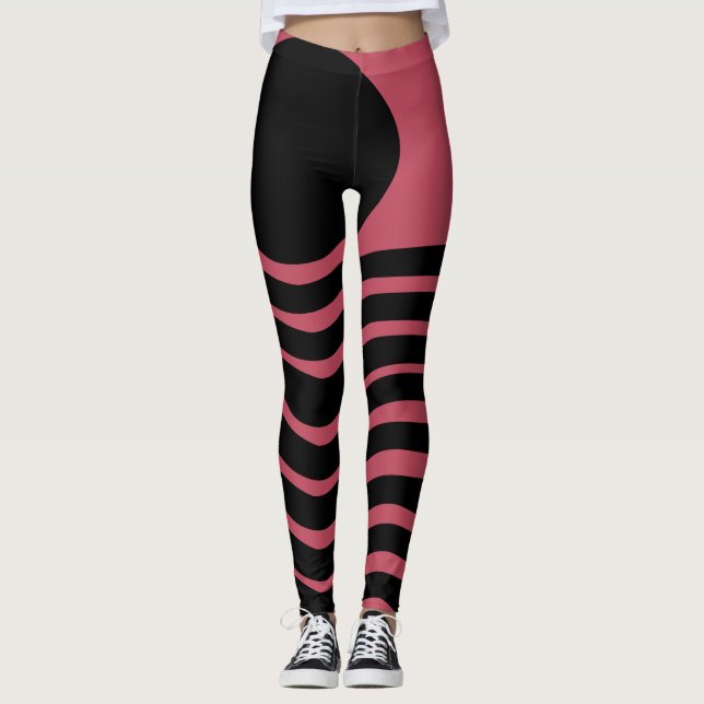 Bauhaus Deep Pink Abstrakt Leggings (Vorderseite)