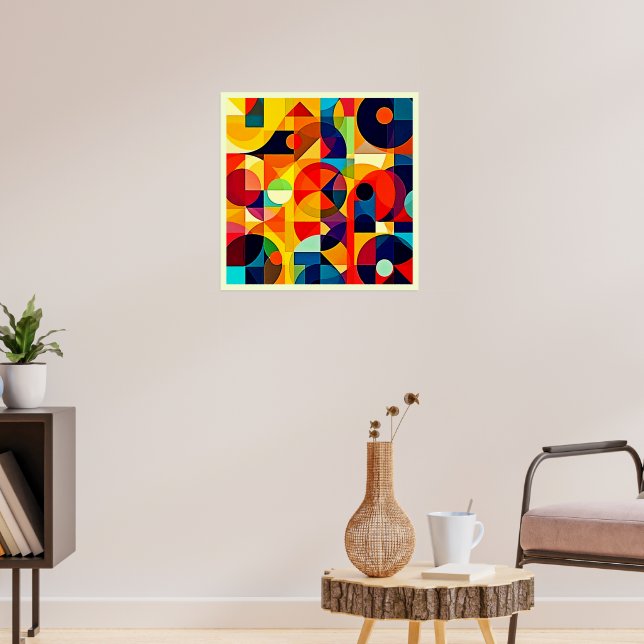 Bauhaus-Farbgeometrie-Design Poster (Wohnzimmer 3)