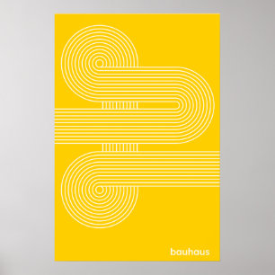 Bauhaus Gelb S-Kurve Grafikdruck Fette Schrift Poster
