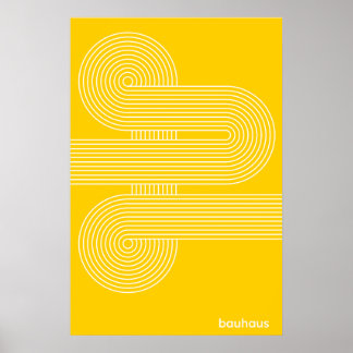 Bauhaus Gelb S-Kurve Grafikdruck Fette Schrift Poster
