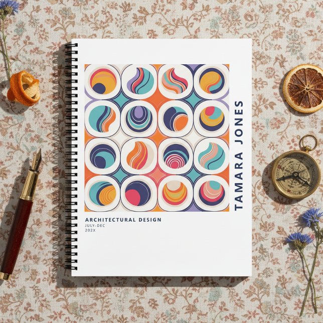 Bauhaus Geometric Abstrakt Pattern#2 ID1068 Notizbuch (Von Creator hochgeladen)