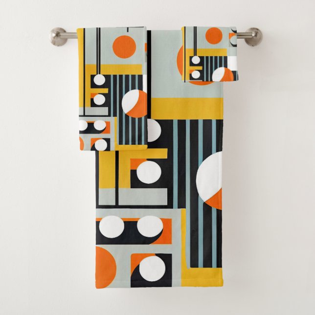 Bauhaus Geometric Design 01 perfekt für Badhandtuch Set (Insitu)