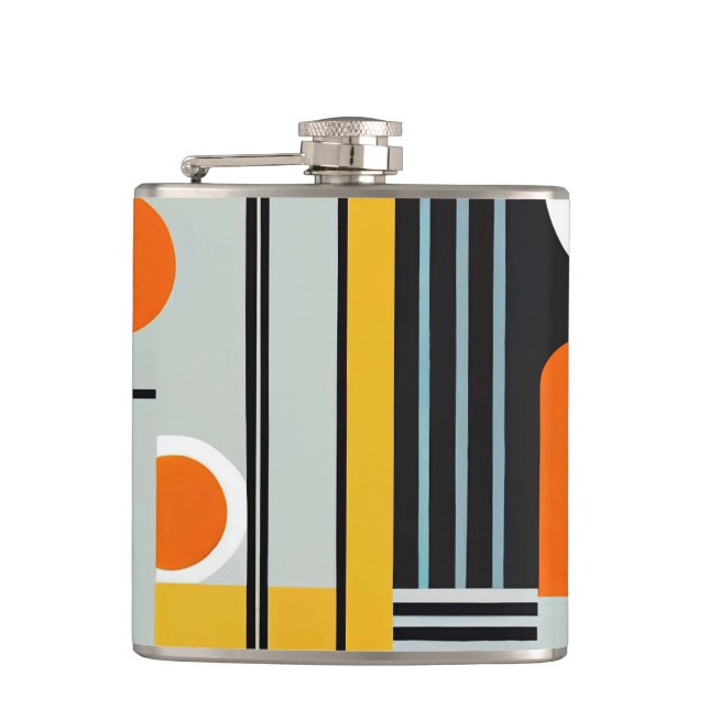 Bauhaus Geometric Design 01 perfekt für Flachmann (Vorderseite)