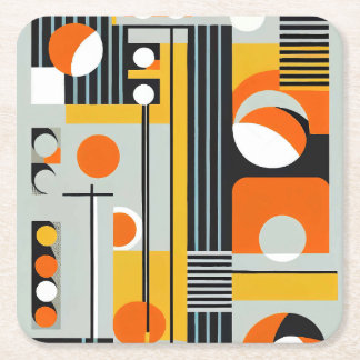 Bauhaus Geometric Design 01 perfekt für Rechteckiger Pappuntersetzer