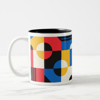 Bauhaus Geometrie-Muster Zweifarbige Tasse