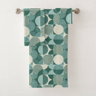 Bauhaus géométriques, Turquoise, Seafoam, Crème