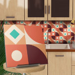 Bauhaus geometrisch abstrakt N4 Fliese<br><div class="desc">Bauhaus-Stil geometrische abstrakte Kachel in Türkis, Wein und verbrannte sienna Farbe Palette.</div>