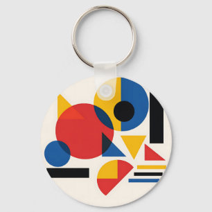 Bauhaus-Geometrische Abstrakte Komposition Schlüsselanhänger
