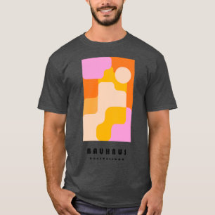 Bauhaus Geometrische Formen in Rosa T-Shirt