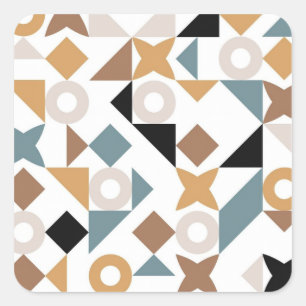 Bauhaus-Geometrischer Baby-Aufkleber Quadratischer Aufkleber