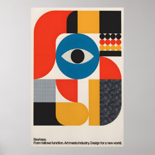 Bauhaus geometrischer Kunstdruck Mittelalter Moder Poster