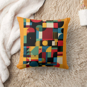 Bauhaus-Geometrisches-Abstraktes-Buntes-Mosaik-Kis Kissen