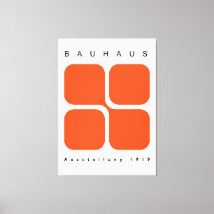 Bauhaus Geometrisches Poster Orange Retro Druck Leinwanddruck