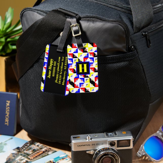 Bauhaus Gepäckanhänger (Vorderseite & Rückseite)