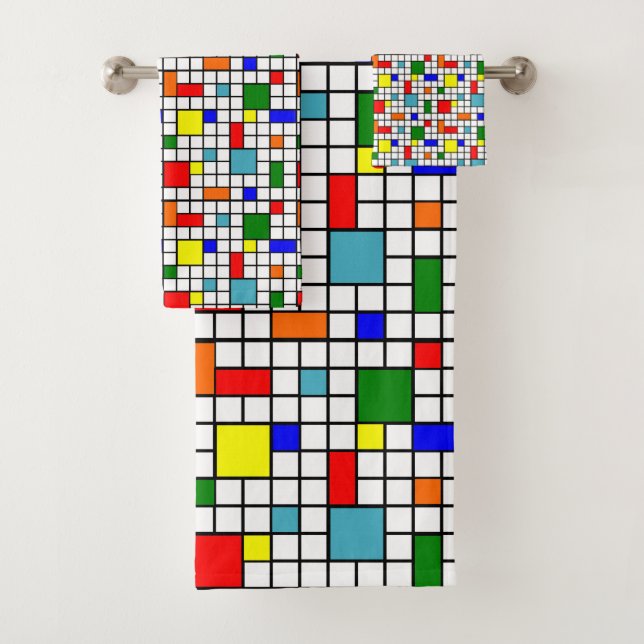 Bauhaus Grid Badhandtuch Set (Insitu)