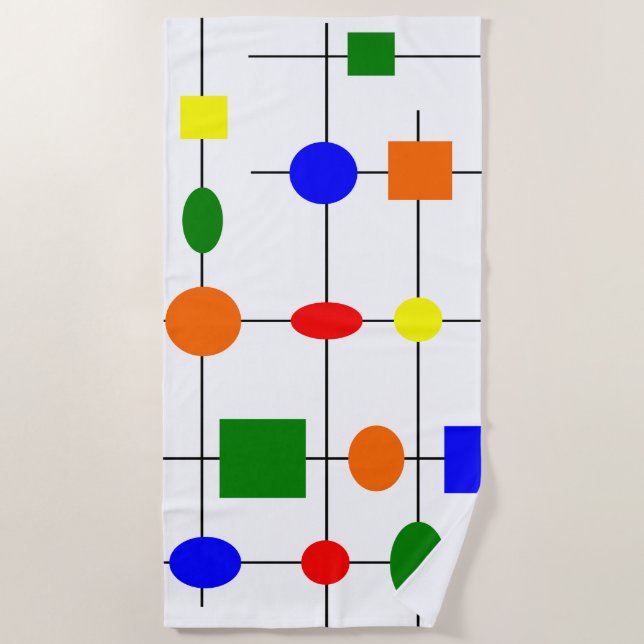 Bauhaus Grid Strandtuch (Vorderseite)
