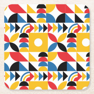 Bauhaus Inspiriert zeitgenössisches Mittelalter Rechteckiger Pappuntersetzer