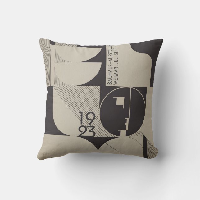 Bauhaus Inspiriertes geometrisches Muster Kissen (Rückseite)