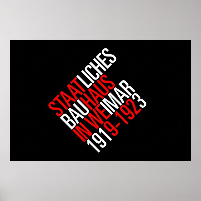 Bauhaus Kollektion schwarzes Poster (Vorne)